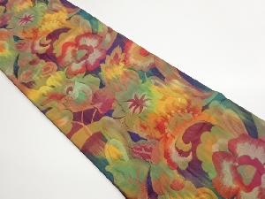 ふくれ織花々模様織出し袋帯